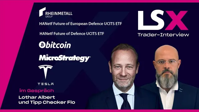 Trader‑Interview mit Tipp Checker Flo über Rheinmetall, Verteidigungs-ETFs, Bitcoin & Tesla