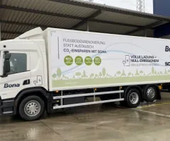 Bona Germany Welcomes Emission-Free, Scania Electric Truck to Facility in Limburg
