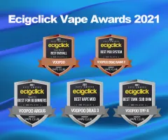 VOOPOO gewinnt im zweiten Jahr in Folge den Titel &#8222;Ecigclick Best VAPE Brands&#8220;