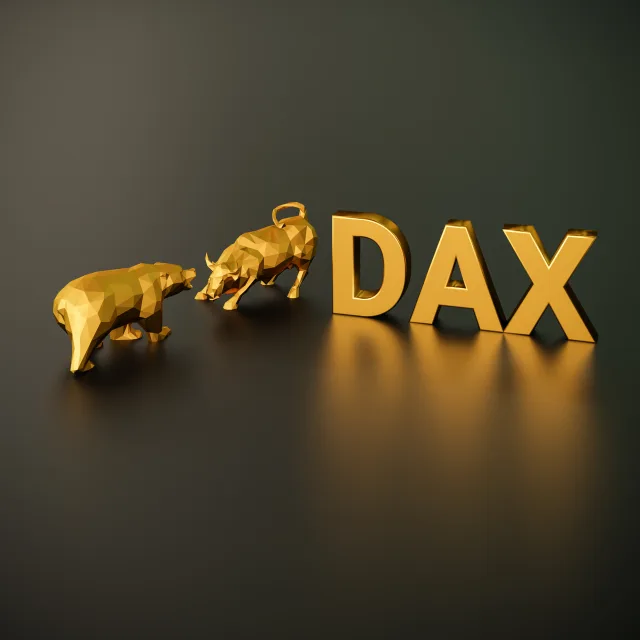 Bulle und Bär inklusive Dax-Beschriftung
