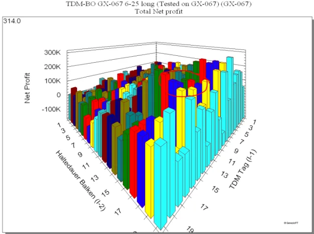 Diagramm aus einem Backtesting zwecks Parameter-Findung