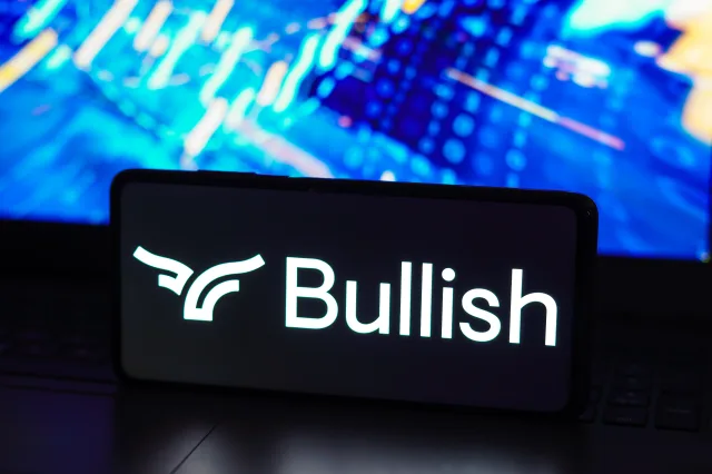 Das Bullish-Logo auf einem Smartphone