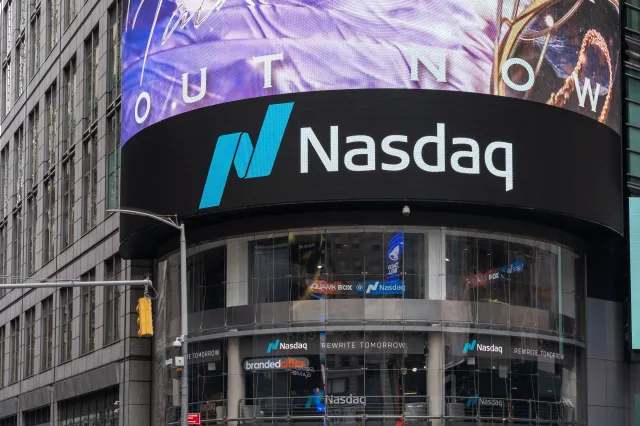 Der Eingang der Nasdaq in New York.