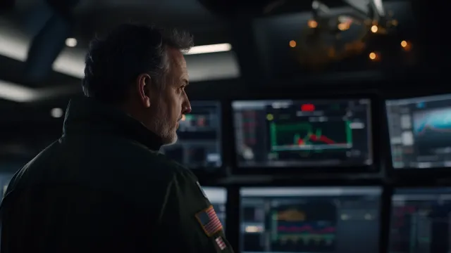 Ein Händler analysiert Marktdaten.