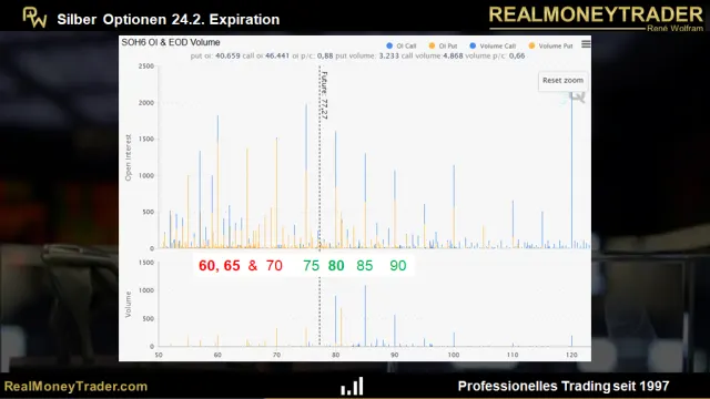 Options Open Interest Profile für Silber