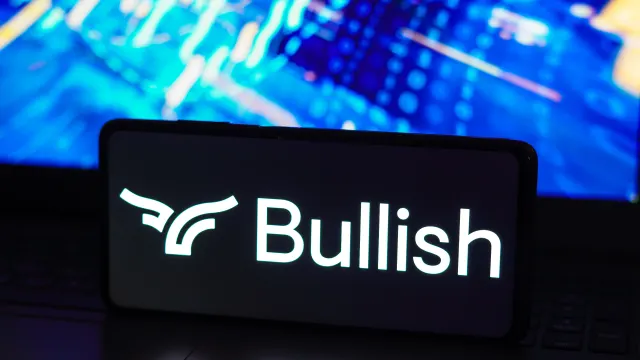 Das Bullish-Logo auf einem Smartphone