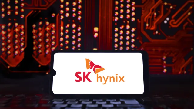 SK-Hynix-Logo auf Smartphone-Bildschirm