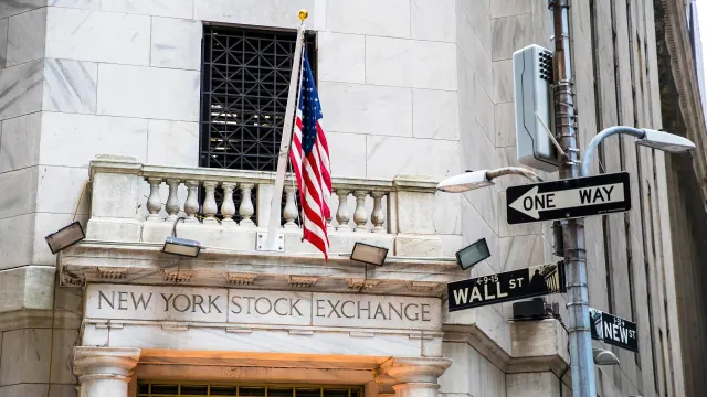 Der Eingang der New Yorker Börse NYSE
