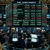 NASDAQ-Anzeigetafel im Handelssaal der New York Stock Exchange