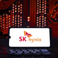 SK-Hynix-Logo auf Smartphone-Bildschirm