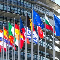 Flaggen der EU-Länder sind zu sehen