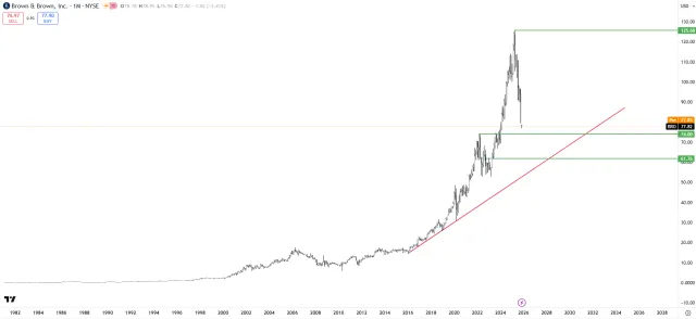 Langfristiger Chart der Aktie von Brown & Brown