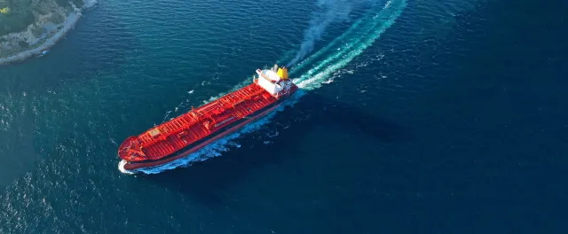 Ein Tanker auf See.