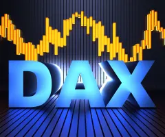 Dax ausgeschrieben vor leuchtendem Hintergrund