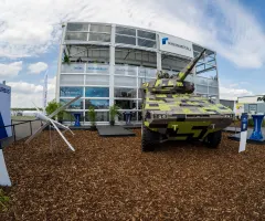 Ein Panzer von Rheinmetall ist zu sehen.