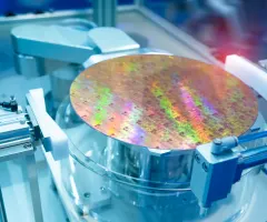 Ein Chip-Wafer für die Herstellung von Halbleitern.