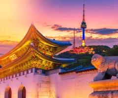 Der Seoul-Tower in Südkoreas Hauptstadt ist zu sehen.