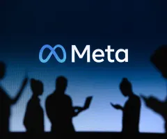 Silhouetten sind vor dem Meta-Logo zu sehen.
