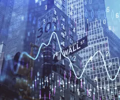 Ein Graph ist vor der Wall Street zu sehen.