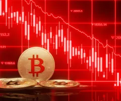 Ein fallender Bitcoin-Kurs ist zu sehen.