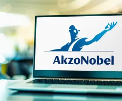 AkzoNobel-Logo auf Laptop-Bildschirm